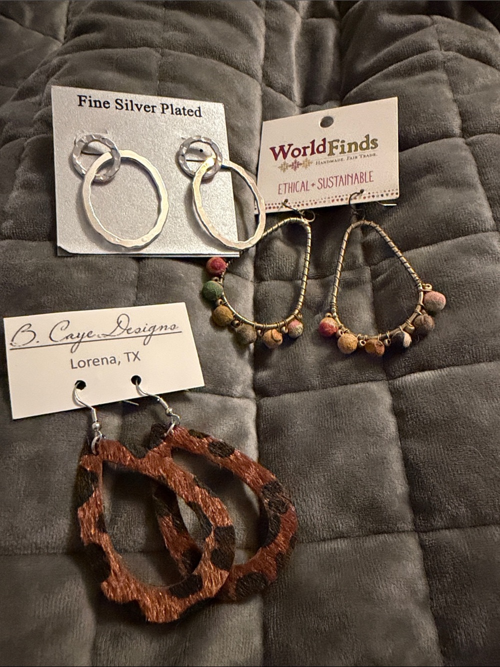 Gold Beaded Teardrop Earrings - Ethically Made